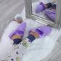 Lilac Faux Fur Lined Slip On Memory Foam Mules Slippers, Image 4 of 5