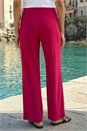 Wine Wide Leg Stretch Trousers, Image 3 of 4