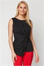 Black Sleeveless Knot Front Top , Image 1 of 8