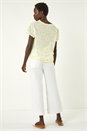 Yellow Cotton Broidery Tie Front Blouse, Image 4 of 5