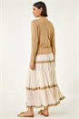 Beige Shimmer Button Knit Cardigan, Image 4 of 6