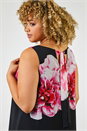 Pink Curve Floral Asymmetric Chiffon Dress, Image 4 of 5
