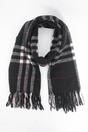 Black Traditional Tartan Check Winter Scarf, Image 1 of 3