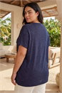 Navy  Curve Faux Pearl Embellished Knit Top, Image 3 of 4