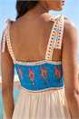 Blue Strappy Paisley Print Midi Dress, Image 4 of 4