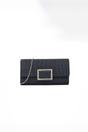 Navy SVNX Navy Square Buckle Clutch Bag, Image 1 of 1