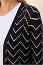 Black Zig Zag Longline Cardigan, Image 4 of 4