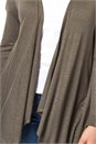 Khaki Waterfall Front Jersey Cardigan, Image 4 of 5