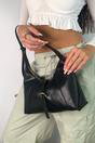 Black Structured Shoulder Bag With Top Handle, Image 3 of 4
