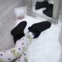 Black AJVANI Black Knitted Glitter Ankle Boot Slippers, Image 5 of 6