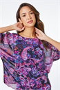 Purple Paisley Print Chiffon Overlay Top, Image 1 of 5