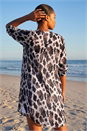 Chocolate Animal Print Longline Blouse, Image 3 of 4