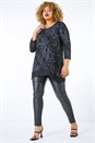 Silver Curve Animal Contrast Hem Top , Image 2 of 5