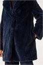 Midnight Blue Faux Fur Longline Coat, Image 5 of 5