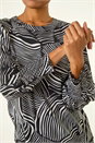 Black Linear Abstract Print Top, Image 5 of 5