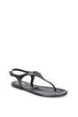 Black XY LONDON Black 'Kaylee' Jelly T-Bar Strappy Flat Jelly Sandals With Toe Post, Image 2 of 5