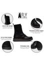 Black Womens Leather Ankle Dress Boots-RAMI043, Image 3 of 5