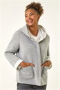 Grey Bonded Relaxed Hooded Jacket, Image 1 of 5