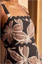 Mocha Floral Ric Rac Maxi Dress, Image 4 of 4
