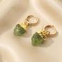 Gold Raw Peridot August Birthstone Gold Plated Huggies, Image 1 of 4