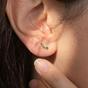Green Tiny Emerald May Birthstone Climber Stud Earrings, Image 2 of 4