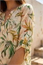 Green Leaf Wrap Hem Tunic Top, Image 4 of 4