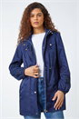Navy  Shower Resistant Longline Jacket, Image 4 of 5