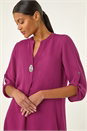 MAGENTA Button Up Detail Longline Blouse, Image 2 of 5
