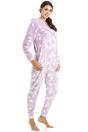 Lilac Camille Lingerie Lilac Multicoloured Supesoft Heart Print Onesie, Image 1 of 4
