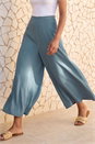 Steel Blue Palazzo Culotte Wide Leg Trouser, Image 1 of 4