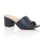 Navy Blue AJVANI Navy Blue Mid Block Heel Peep Toe Mules Sandals, Image 1 of 6