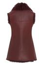 Burgundy Toscana Shearling Sheep Leather Gilet, Image 4 of 6