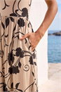 Stone Shadow Floral Print Pocket Midi Dress, Image 4 of 4