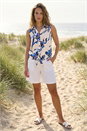 Blue Floral Tie Front Blouse, Image 2 of 4