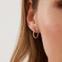 Silver Bead Hoop Sterling Silver Earring, Image 2 of 4