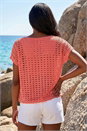 Coral Cut Out Detail Stretch Top, Image 3 of 4