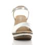 Silver AJVANI Silver High Wedge Heel Ankle Strap Cork Sandals, Image 6 of 6