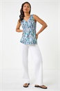 Beige Abstract Bar Back Vest Top, Image 2 of 5