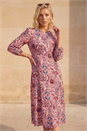 PINK Petite Abstract Print Midi Dress, Image 1 of 4