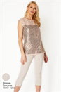 PINK Sequin Contrast Yoke Top, Image 5 of 8