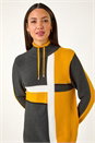 Yellow Colour Block Roll Neck Knit, Image 4 of 5