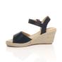 Navy Blue Mid Wedge Heel Ankle Strap Espadrille Sandals, Image 3 of 6