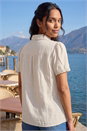 Cream  Crochet Pocket Button Shirt, Image 3 of 4
