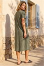 Khaki Relaxed T-Shirt Stretch Dress, Image 3 of 4
