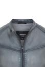 Grey Quilted Leather Biker Jacket-Horten, Image 5 of 6