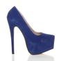 Royal Blue AJVANI Royal Blue High Heel Platform Court Shoes, Image 2 of 5
