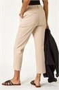 Stone Cotton Stretch Cropped Trouser, Image 3 of 5