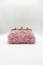 Pink Lace Floral Clutch Bag with Pearl, Image 5 of 5