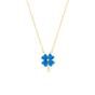 Gold Spero Gold Blue Opal Four Leaf Clover Sterling Silver Necklace, Image 1 of 1