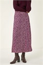Bordeaux Spring Leaf Stretch Midi Skirt, Image 1 of 5
